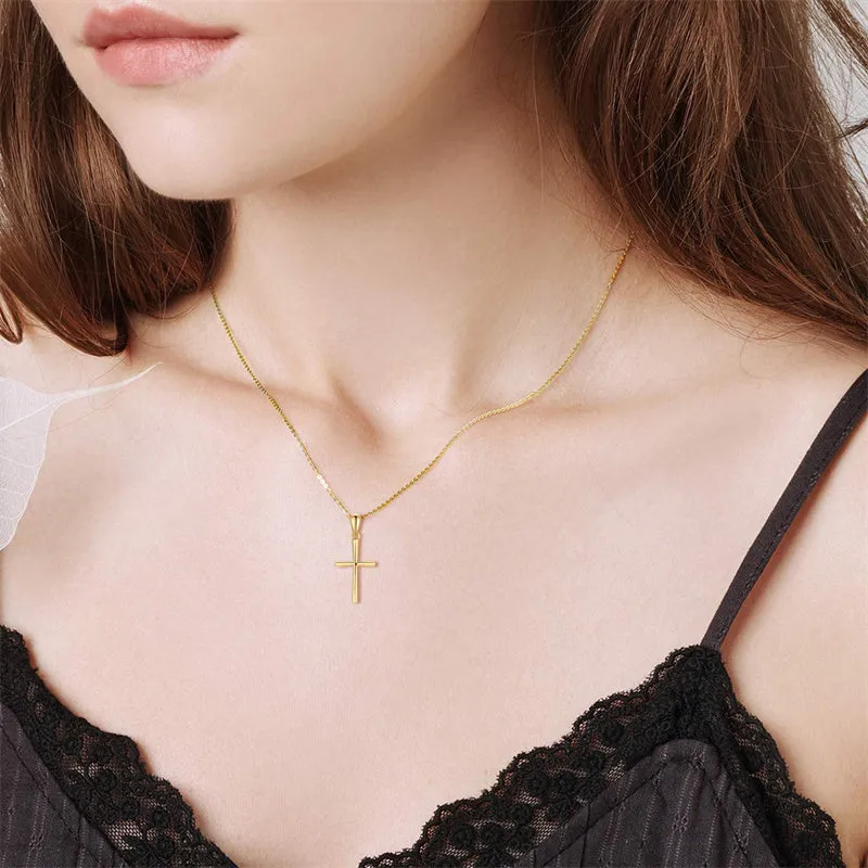 14k Gold Cross Necklace for Women Gold Chain with Cross Pendant Jewelry for Her