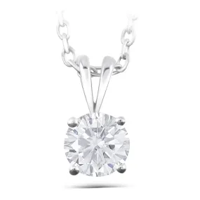 14k White Gold Moissanite Necklace 1ct