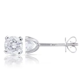 14k White Gold Stud Moissanite Earrings 1ctw