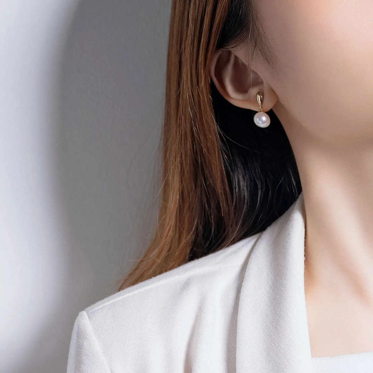 18k Freshwater Pearl Earrings KE00102 | Si Dian Jin