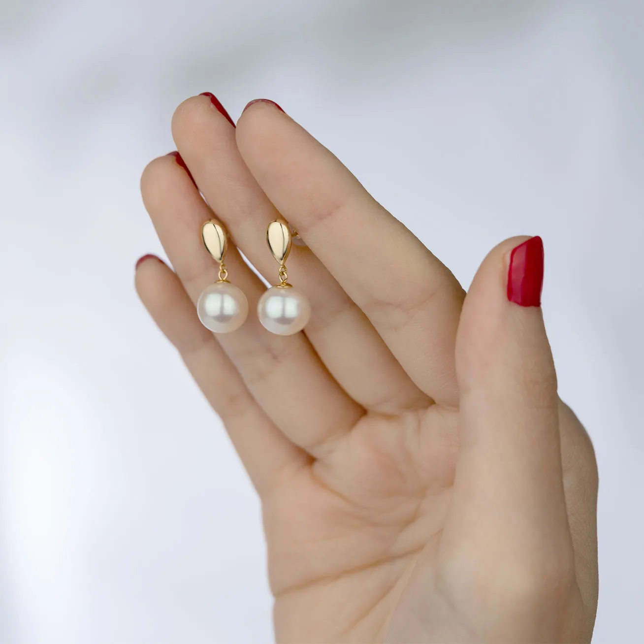 18k Freshwater Pearl Earrings KE00102 | Si Dian Jin