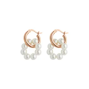 18K Solid Gold New Yorker Freshwater Pearl Earrings KE00035