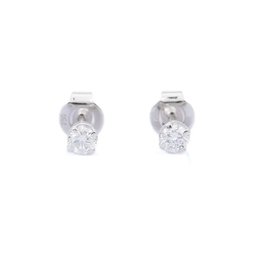 18K White Gold Dainty Diamond Studs