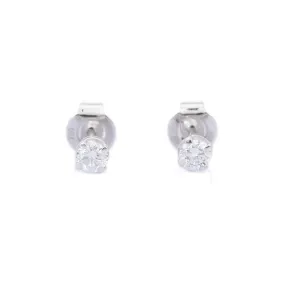 18K White Gold Dainty Diamond Studs