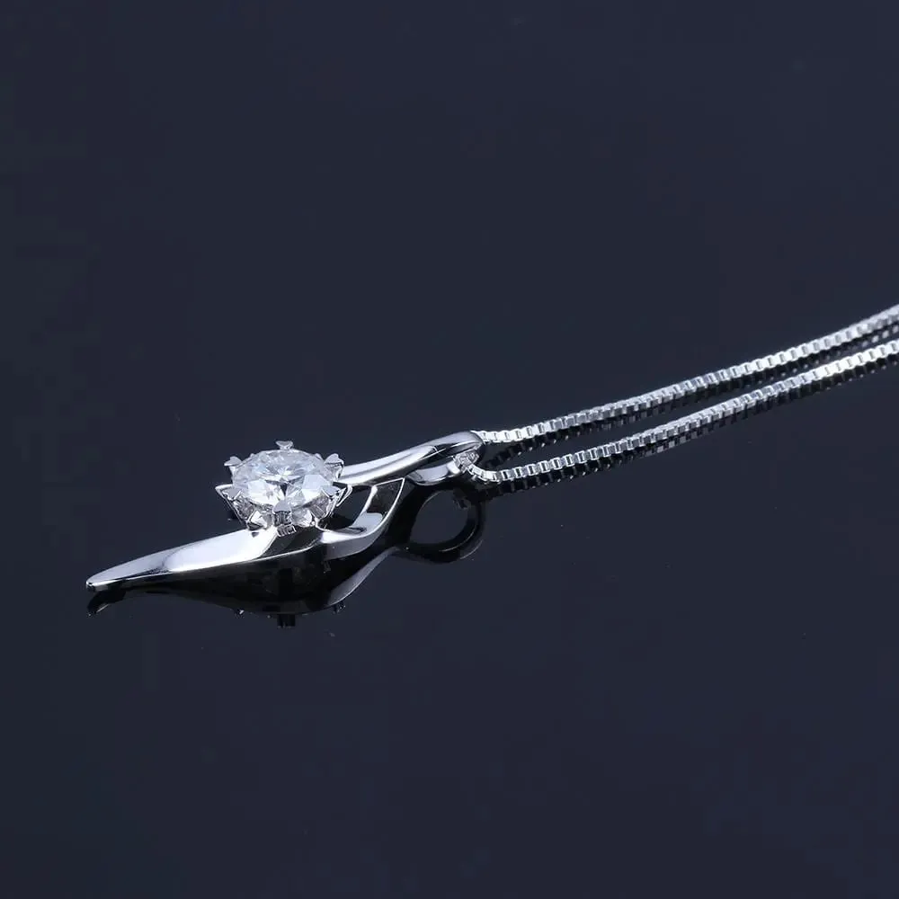 18k White Gold Moissantie Necklace / Pendant 1ct