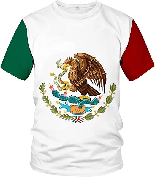 3D All Over Print Men Mexico Flag T-Shirt Novelty Printing, Mexico Shirt, Flag Shirt