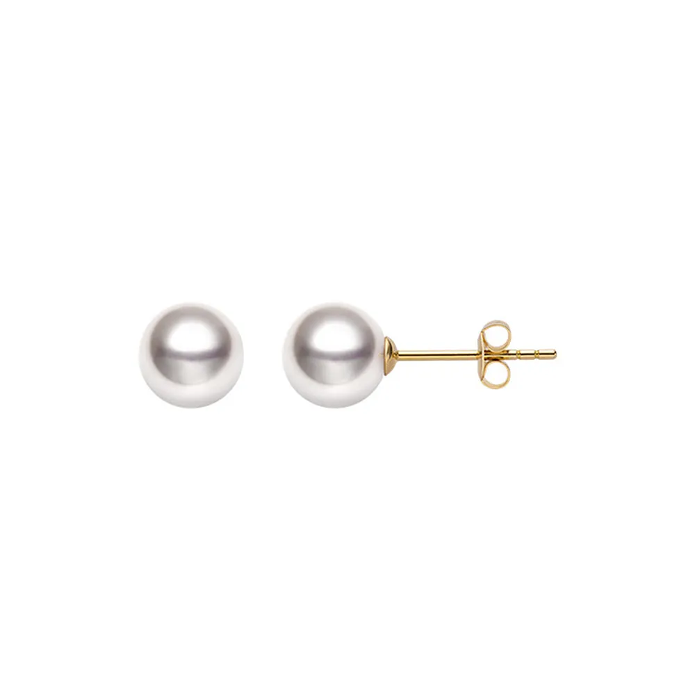 6mm Classic Freshwater Cultured Pearl Solitaire Stud Earrings