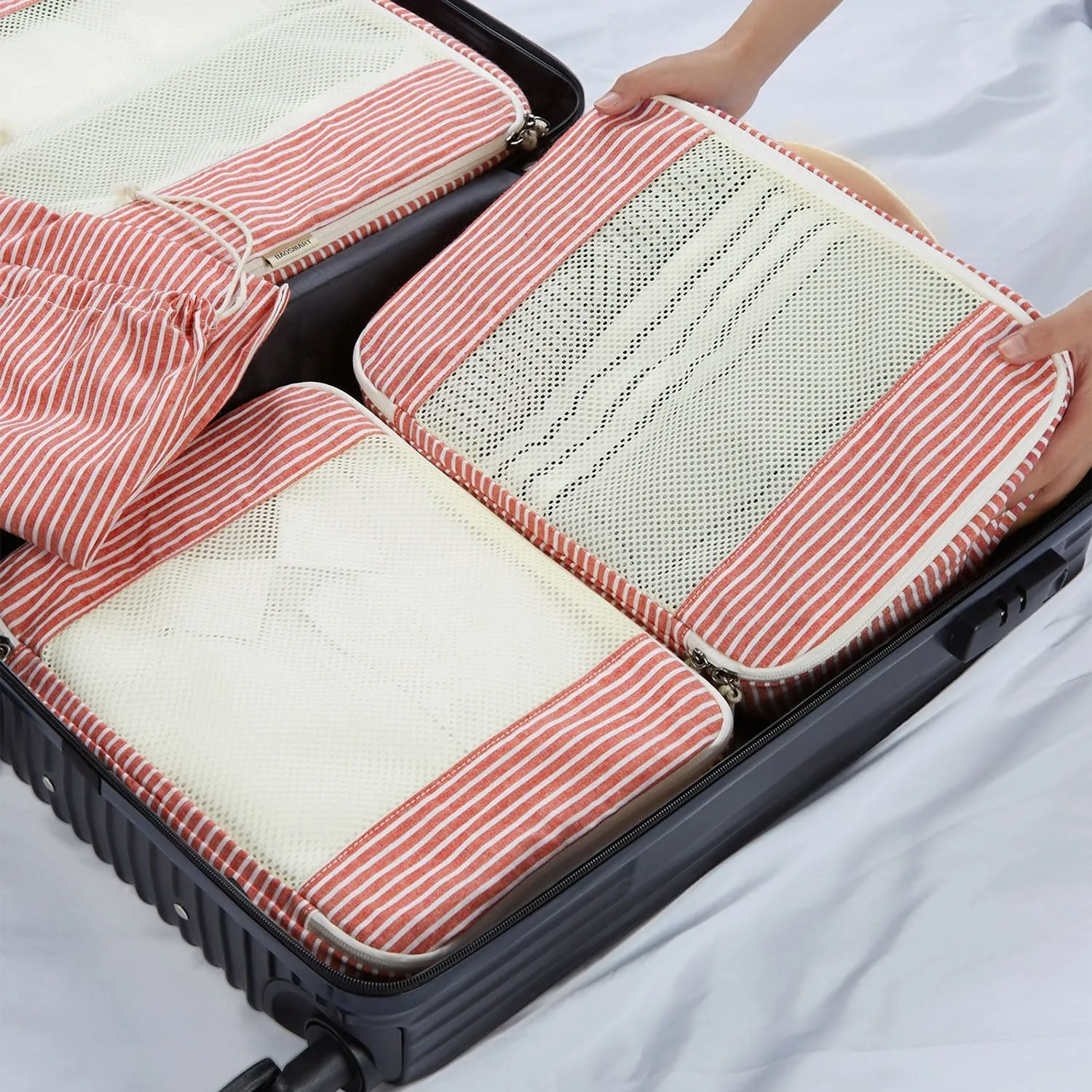 6PCS Foldable Travel Packing Cubes for Suitcase