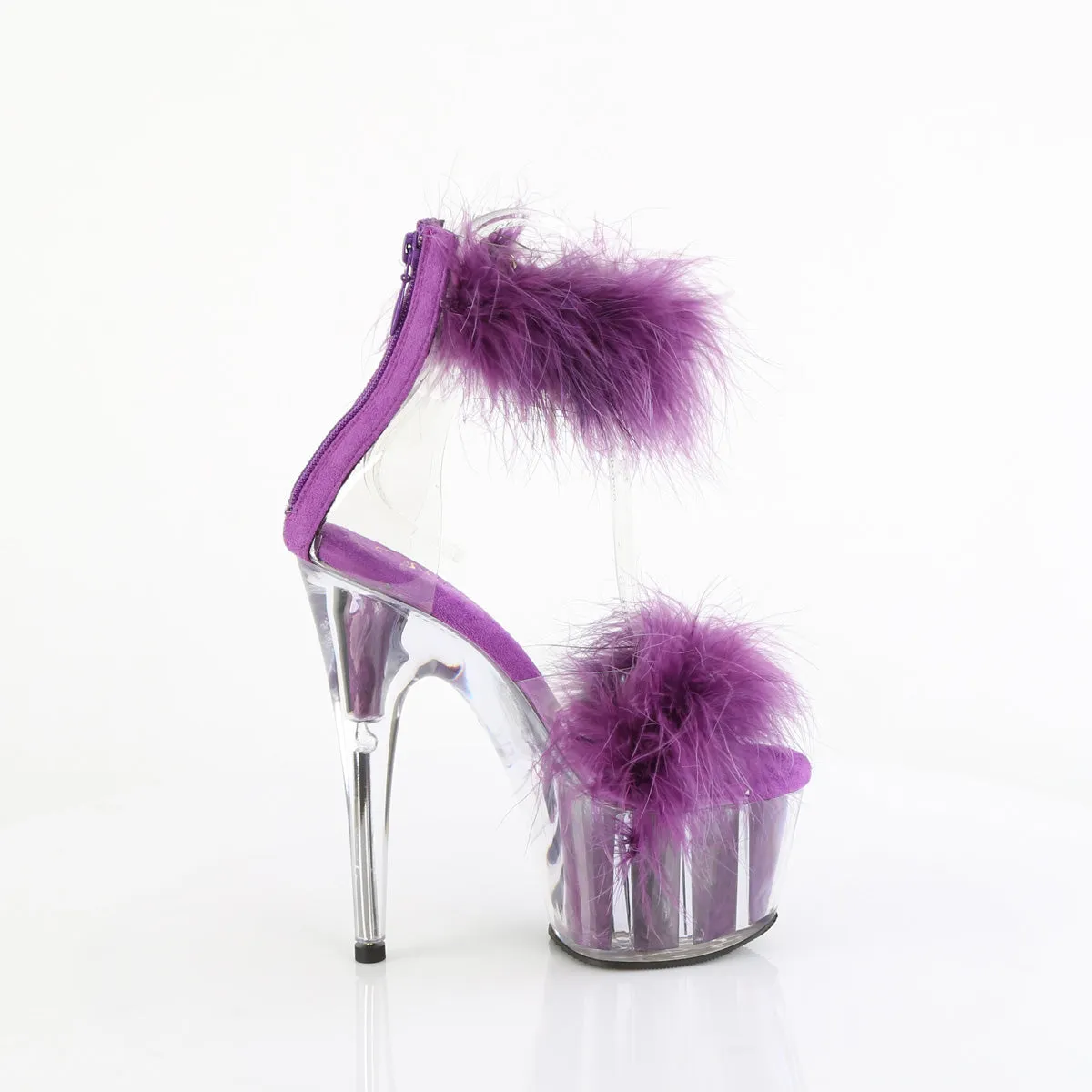 7 Inch Heel ADORE-724F Clear Purple Fur