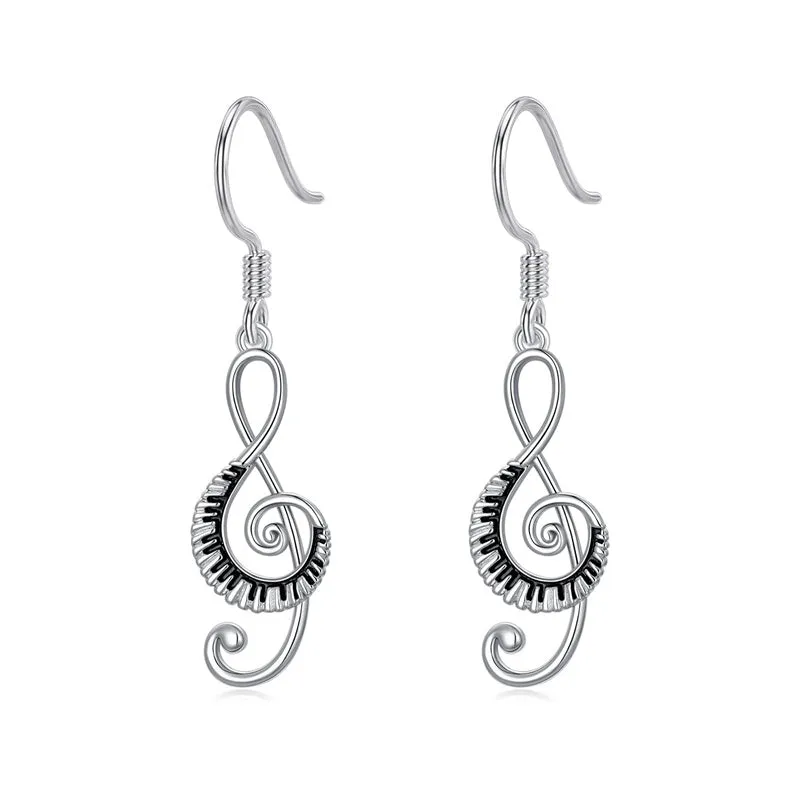 925 Sterling Silver Music Paino Dangle Earrings for Women Earrings Hypoallergenic Jewelry Gifts for Women