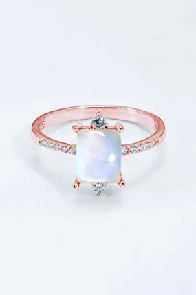 925 Sterling Silver Square Moonstone Ring