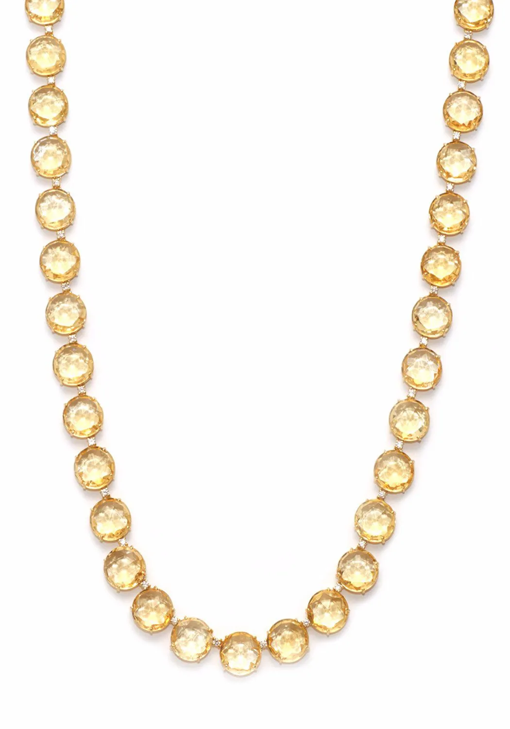 A & Furst Lilies 18K White Gold Diamond & Citrine Necklace