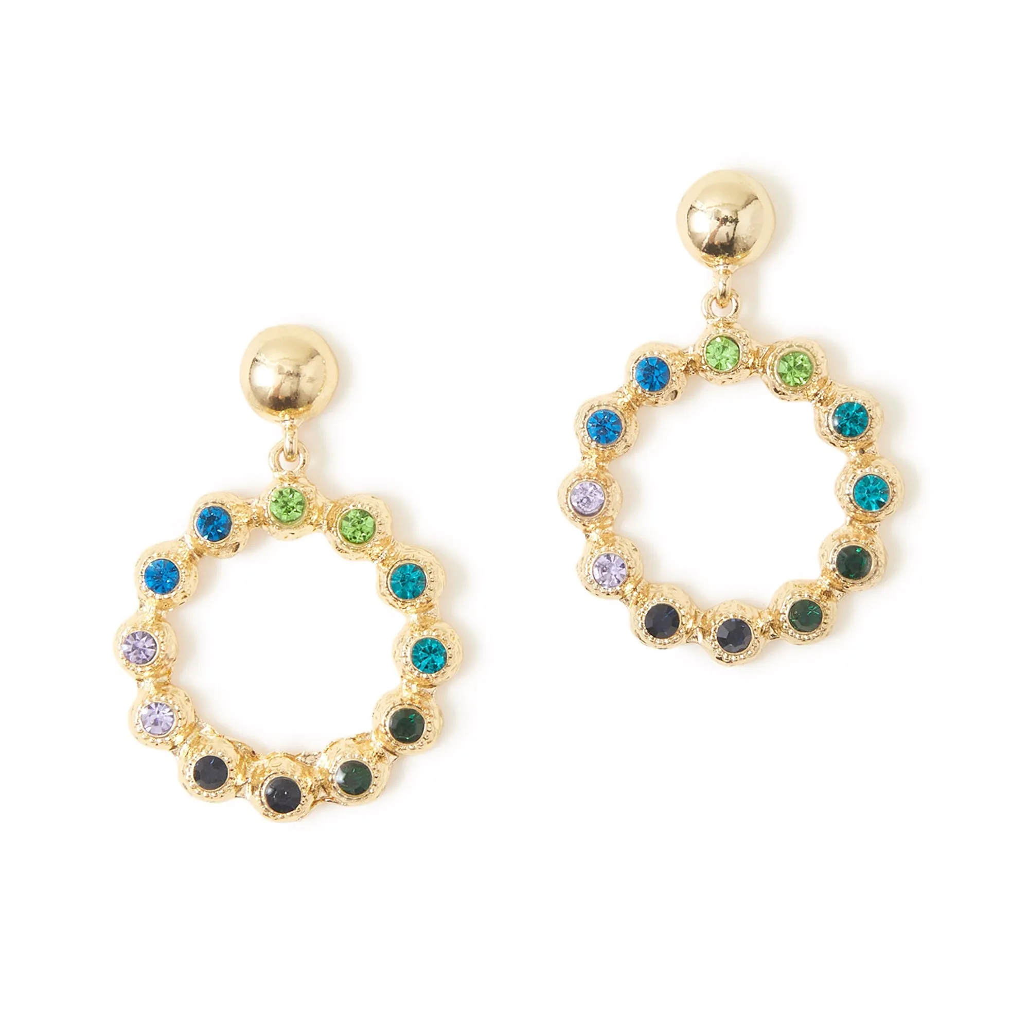 Accessorize London Women's Large Gem Circle Earrings