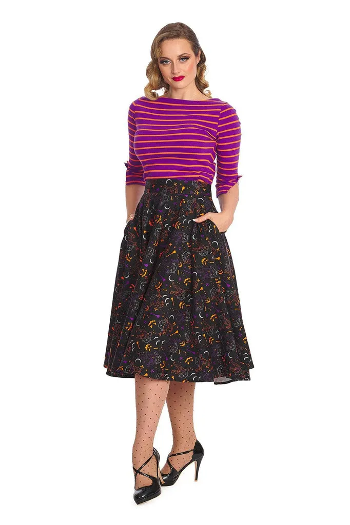 All Hallows Cat Swing Skirt