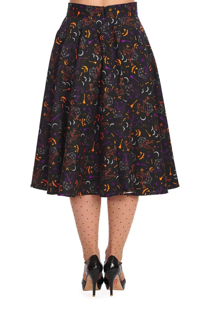 All Hallows Cat Swing Skirt