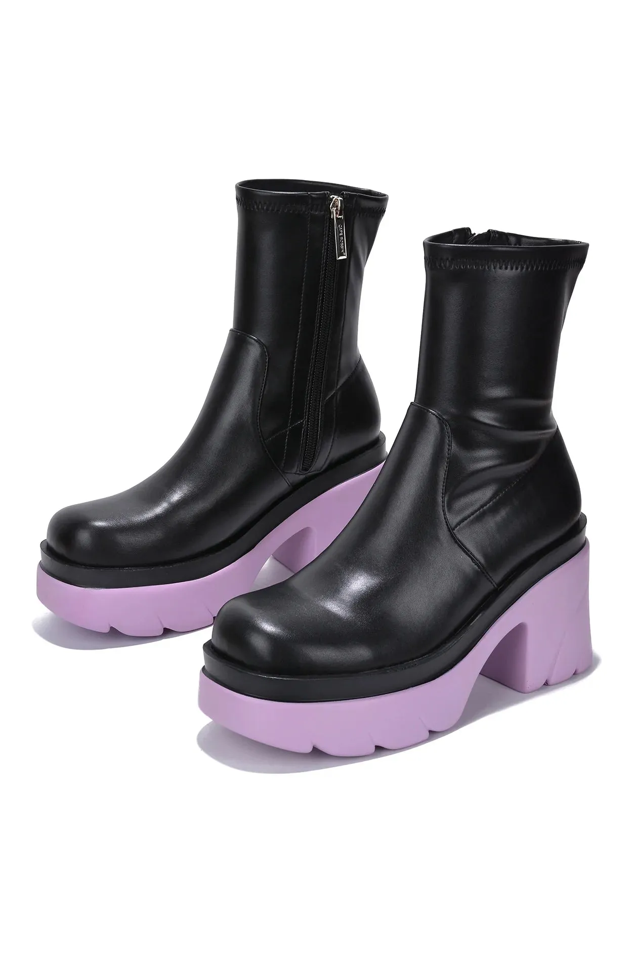 Amelia Purple Sole Booties