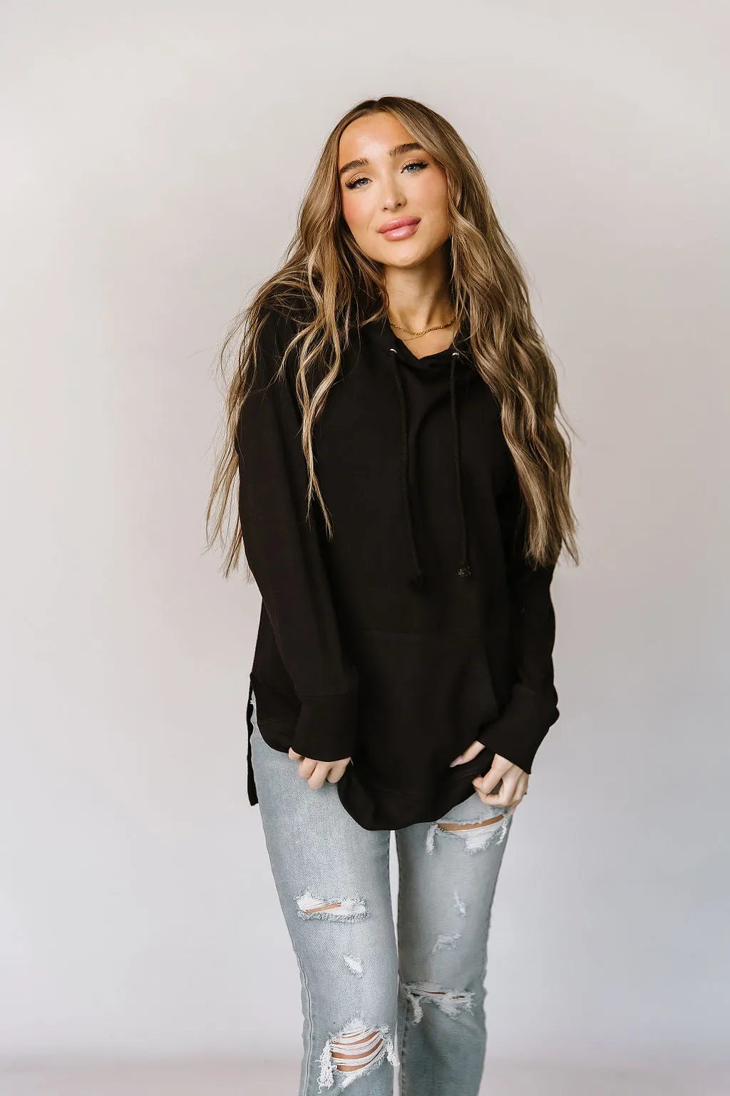 Ampersand Blackout Hooded Tunic Sweatshirt