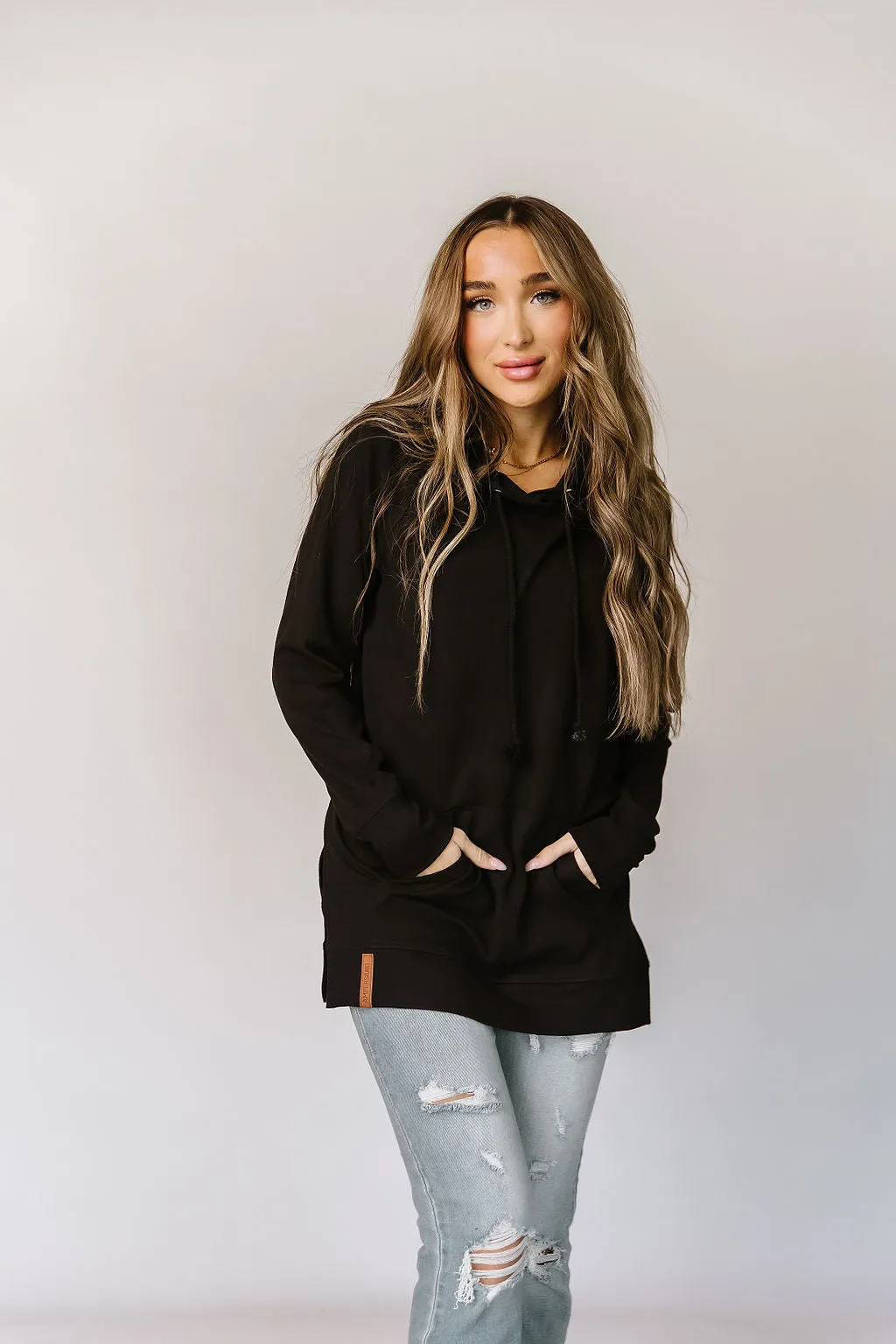 Ampersand Blackout Hooded Tunic Sweatshirt