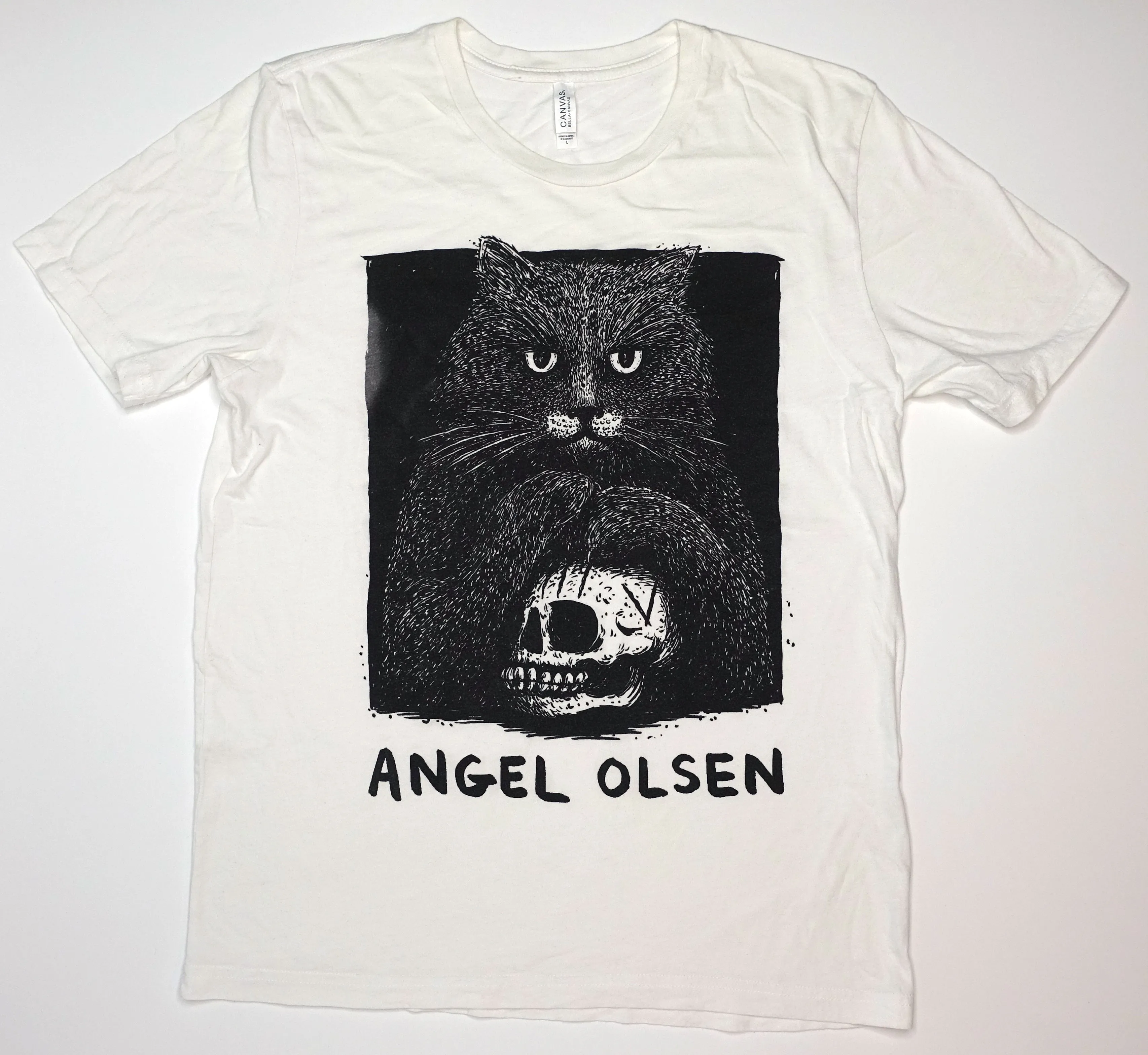 Angel Olsen  ‎– Cat & Skull / Burn Your Fire For No Witness 2014 Tour Shirt Size Large