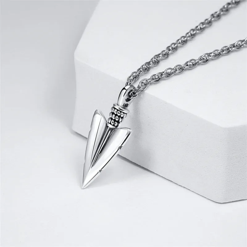 Arrow Necklace for Men 925 Sterling Silver Amulet Pendant Jewellery Birthday Gifts for Women Unisex 20 2‘’ Stainless Steel Chain