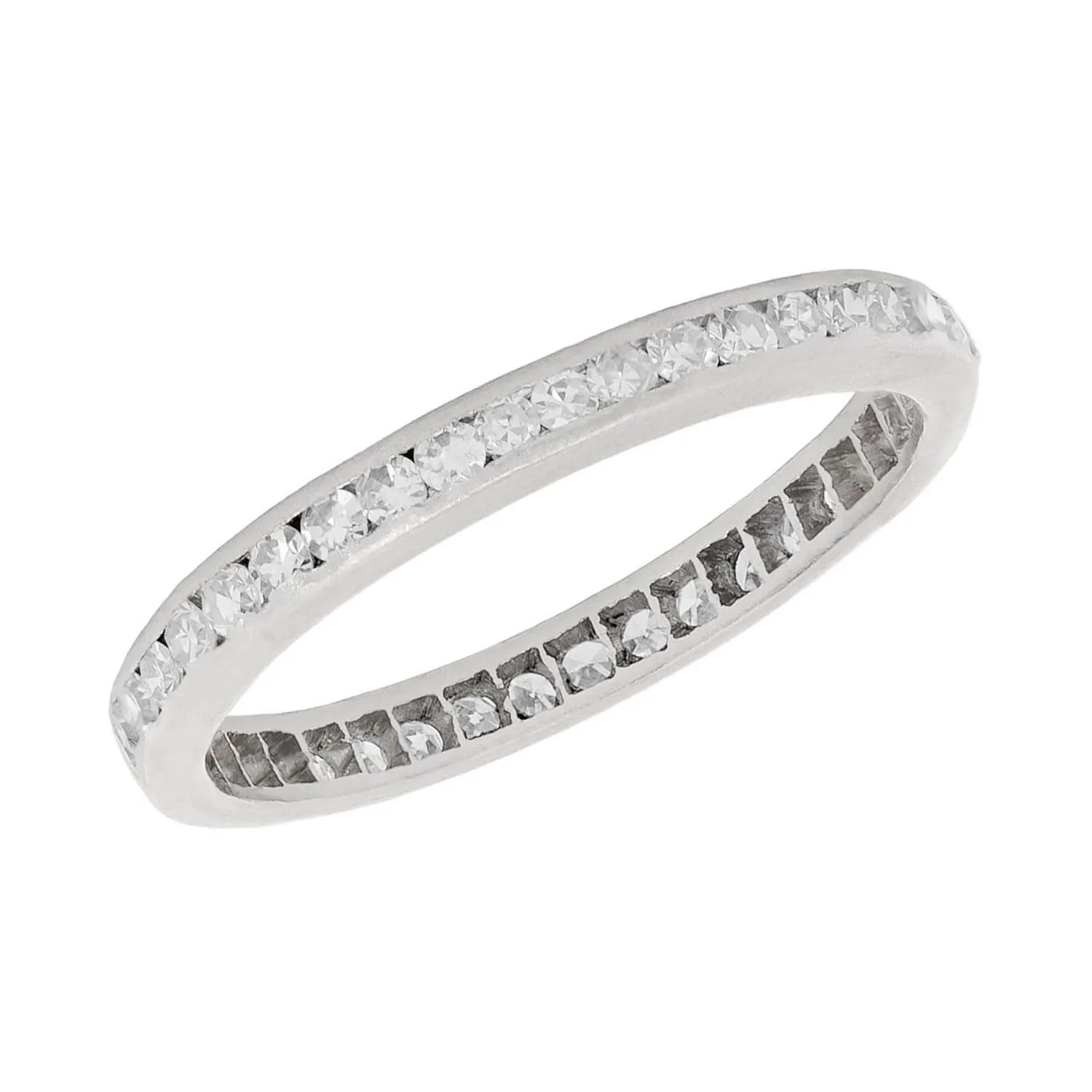 Art Nouveau Platinum Diamond Eternity Band .75ctw