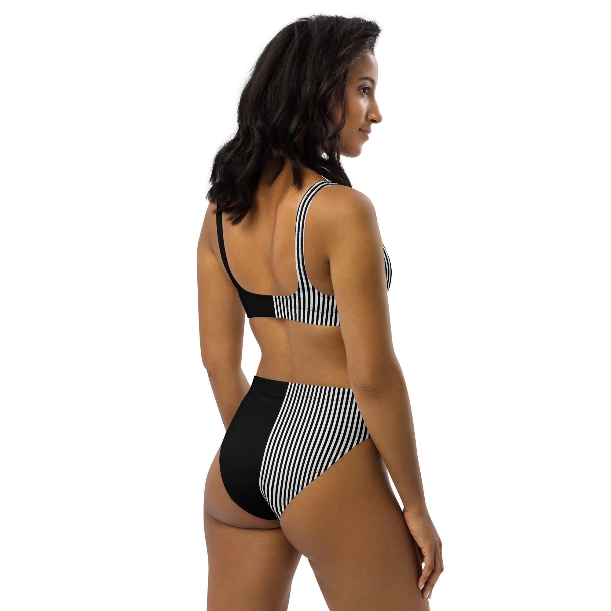 Asymmetry Recycled high-waisted bikini