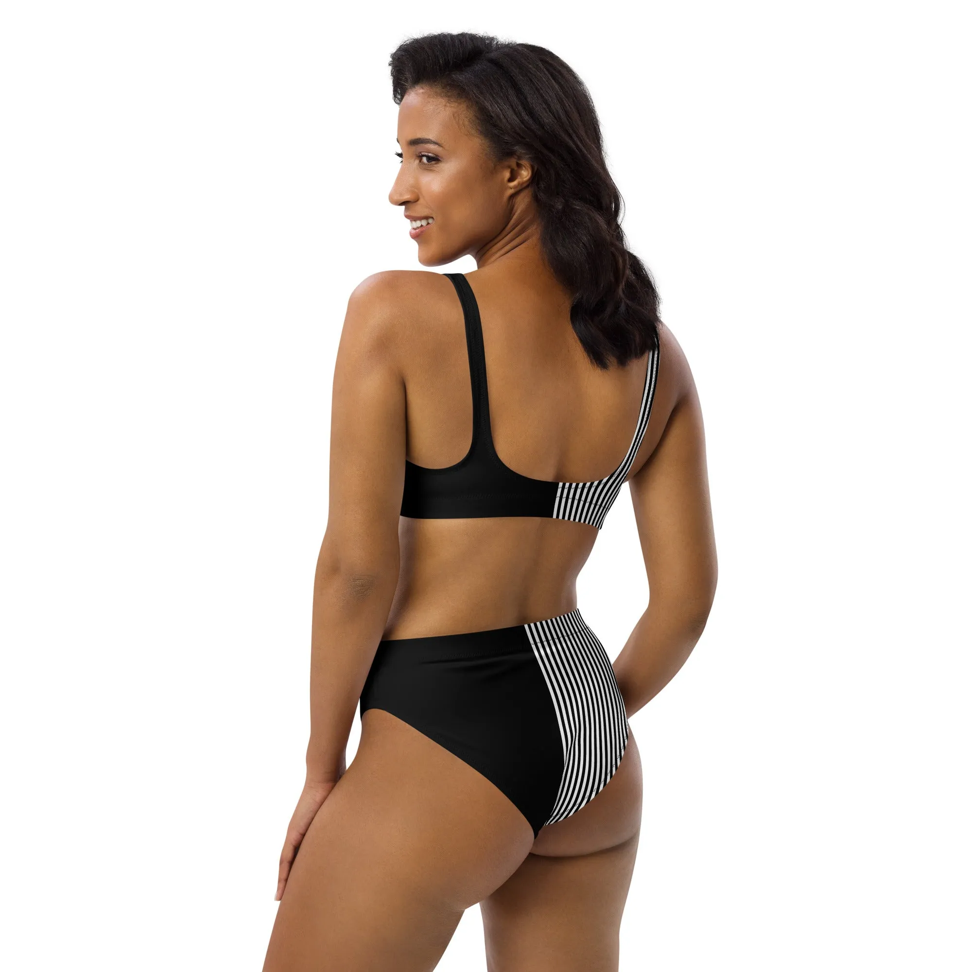 Asymmetry Recycled high-waisted bikini