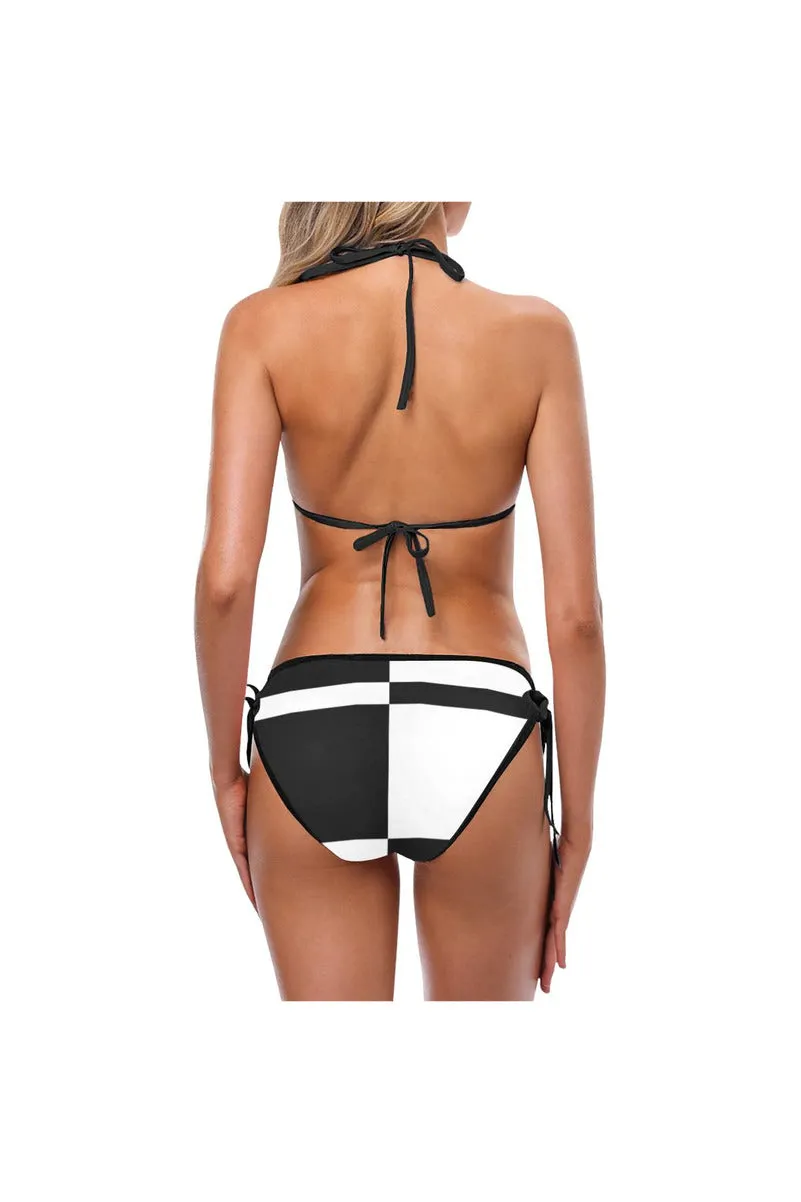 Asymmetry Stripe Custom Bikini Swimsuit