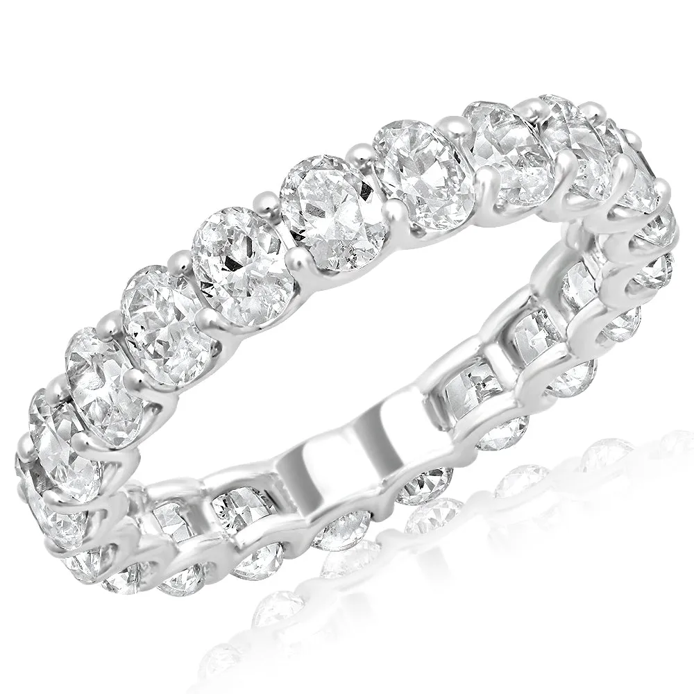 AZALEA 5-6 Carat Oval Cut Diamond Eternity Band in Platinum 30 pointer By Mike Nekta SIZE 4-9