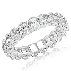 AZALEA 5-6 Carat Oval Cut Diamond Eternity Band in Platinum 30 pointer By Mike Nekta SIZE 4-9