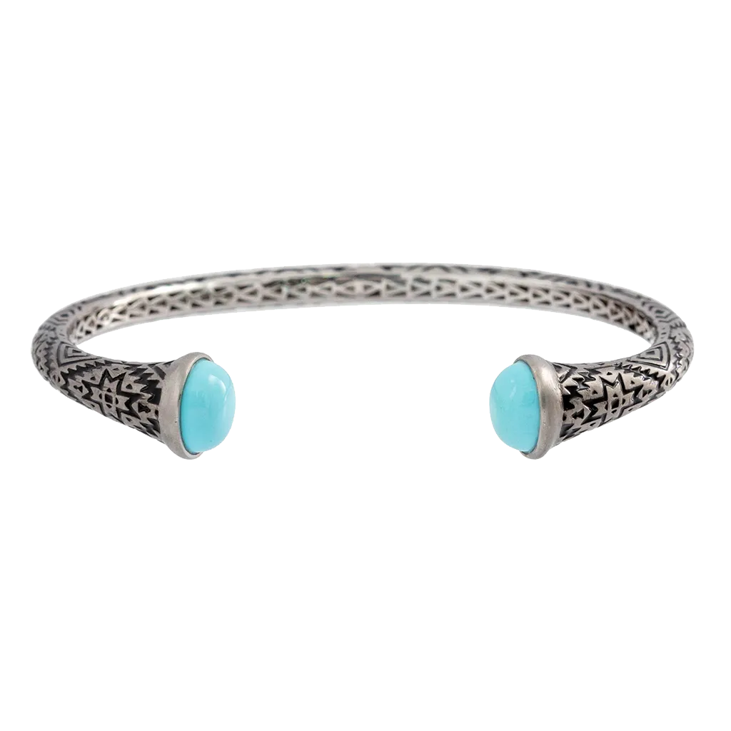 Aztec Round Cabochon Turquoise Cuff