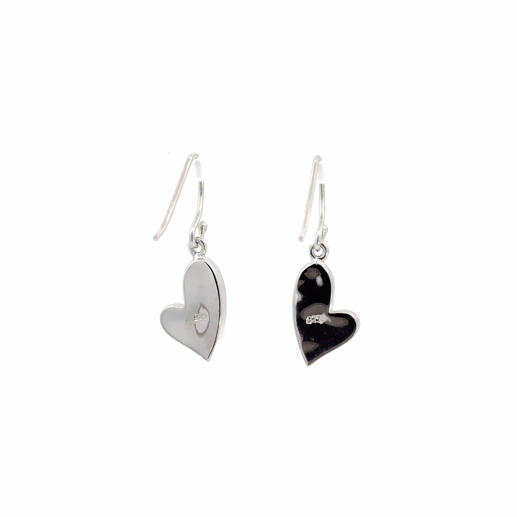 Baikalla? Sterling Silver Natural Lab-Made Heart Opal Dangle Earrings