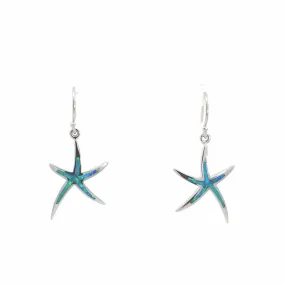 Baikalla? Sterling Silver Natural Lab-Made Starfish Opal Dangle Earrings