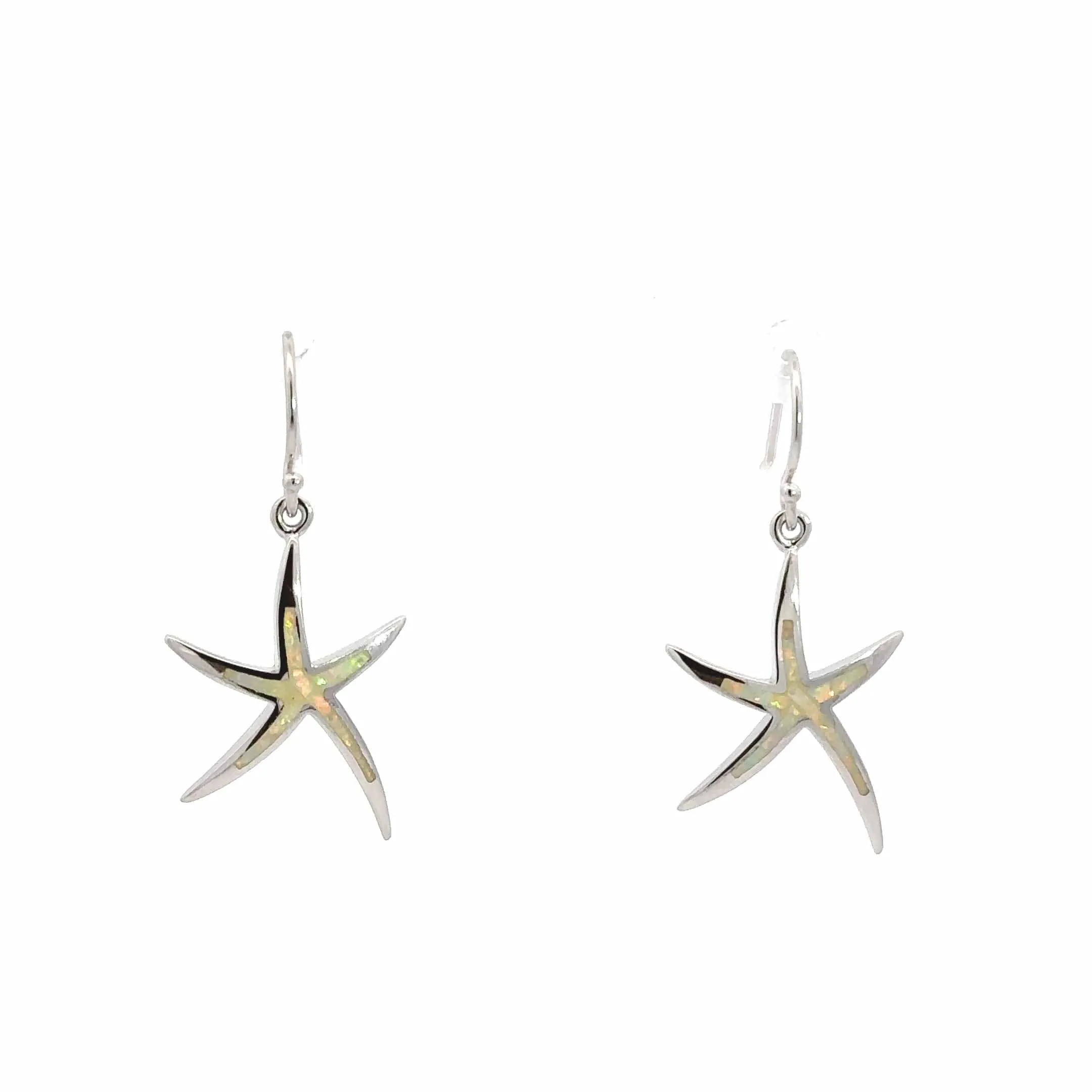 Baikalla? Sterling Silver Natural Lab-Made Starfish Opal Dangle Earrings