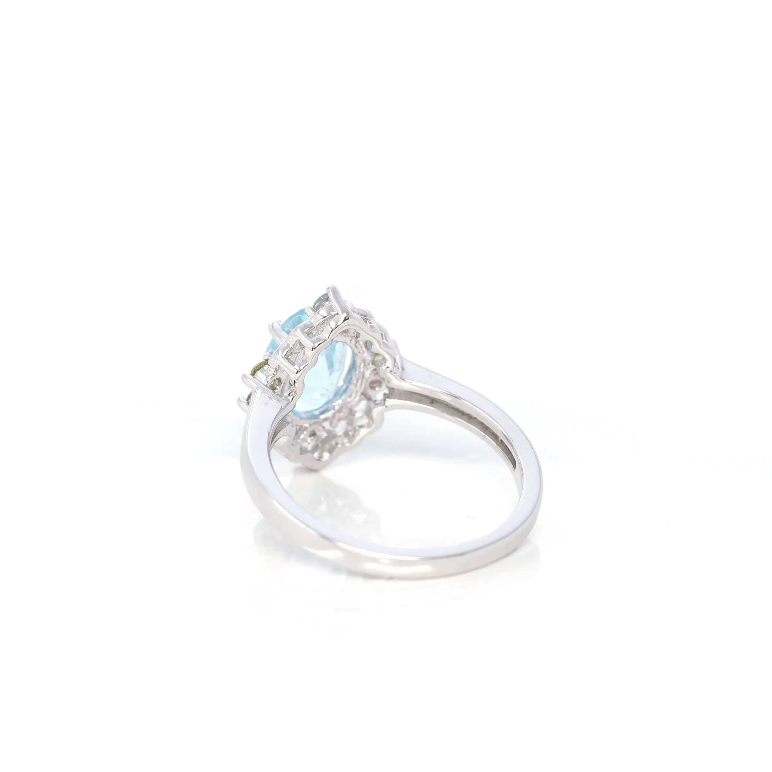 Baikalla? Sterling Silver Sky Blue Topaz Ring With Tourmaline