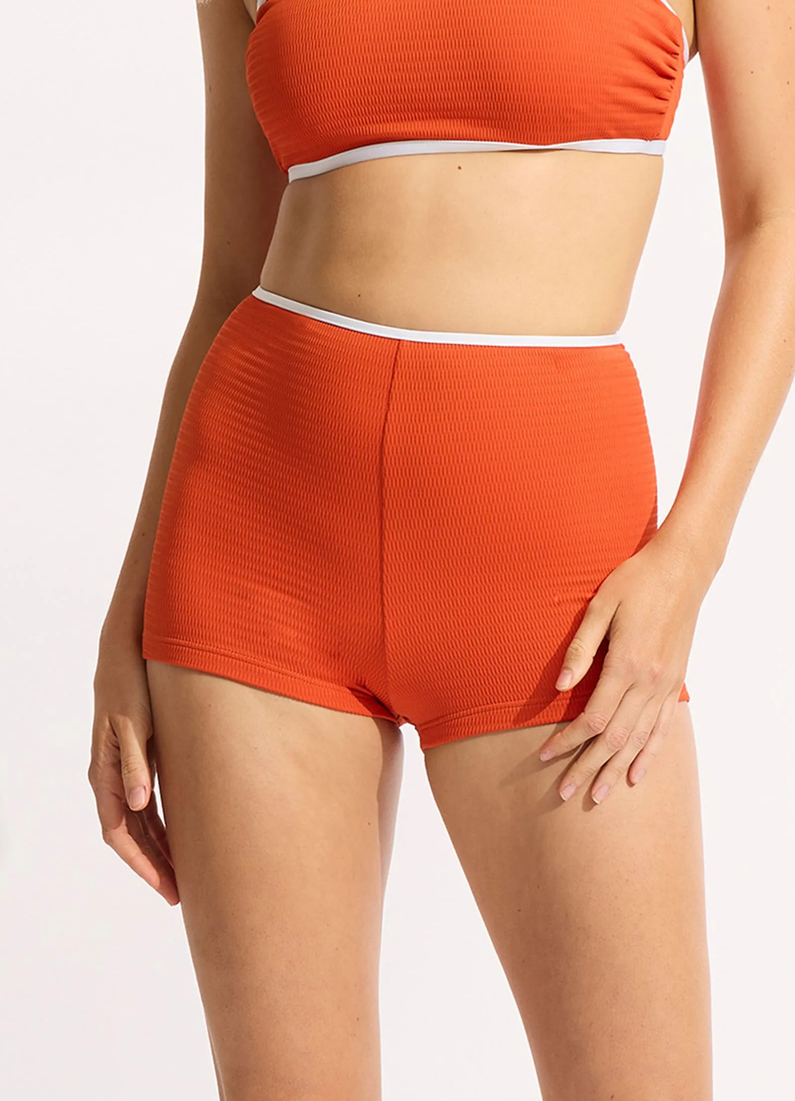 Beach Bound Boyleg Bikini Bottom - Tamarillo