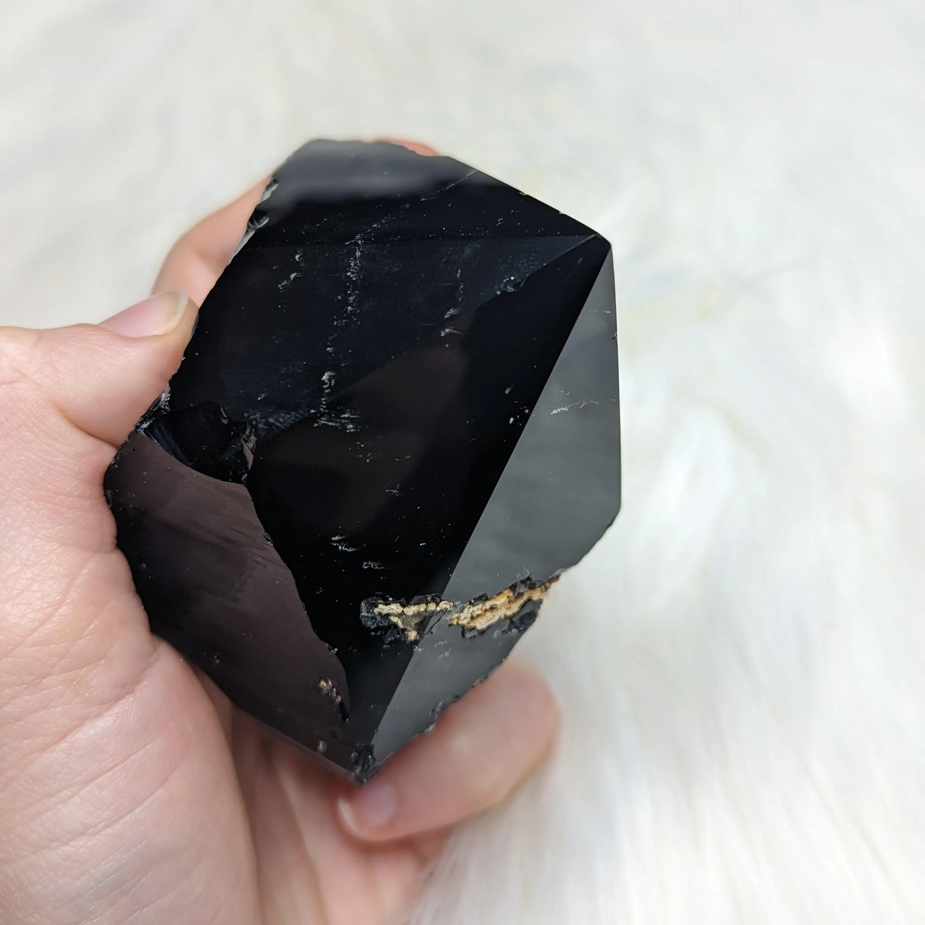 Black Obsidian Polished Point #2~ 6 Sides