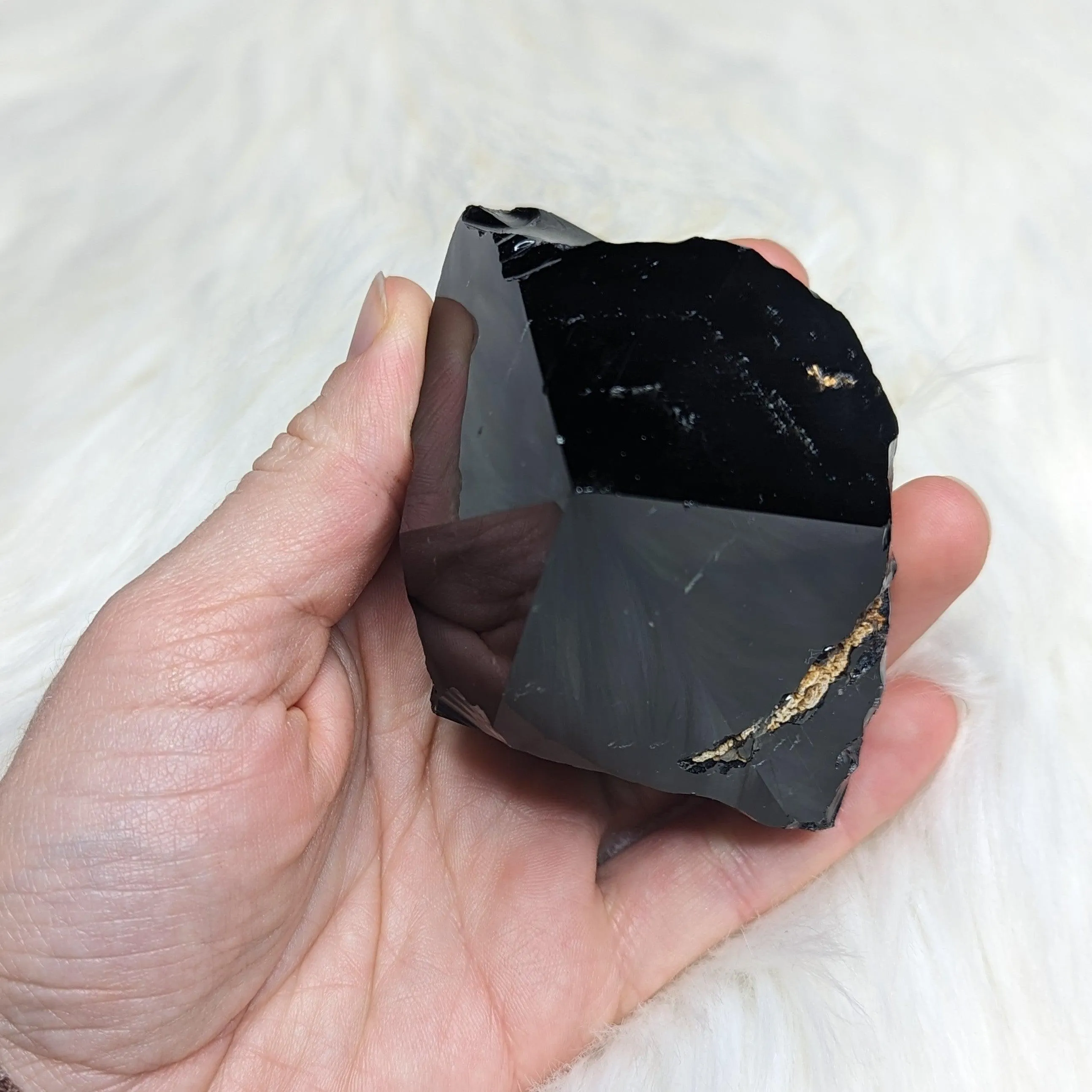 Black Obsidian Polished Point #2~ 6 Sides