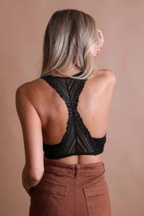 Bralette - Lace Racerback -Black