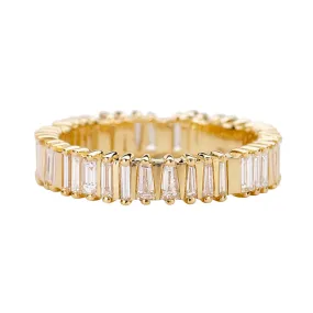 Bridge Eternity Band with Baguette and Trapeze Cut Diamonds