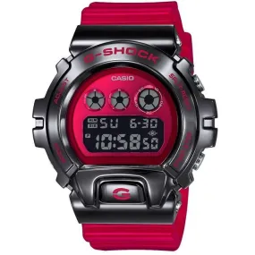 Casio G-Shock GM-6900B-4 Red Stainless Steel Metal Bezel 25th Anniversary Watch