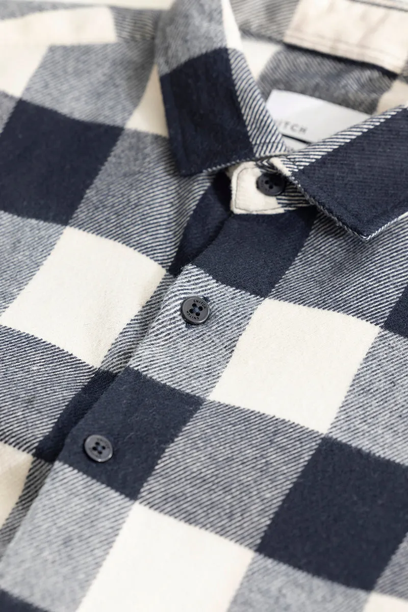 Chess Flannel Checks Navy Shirt