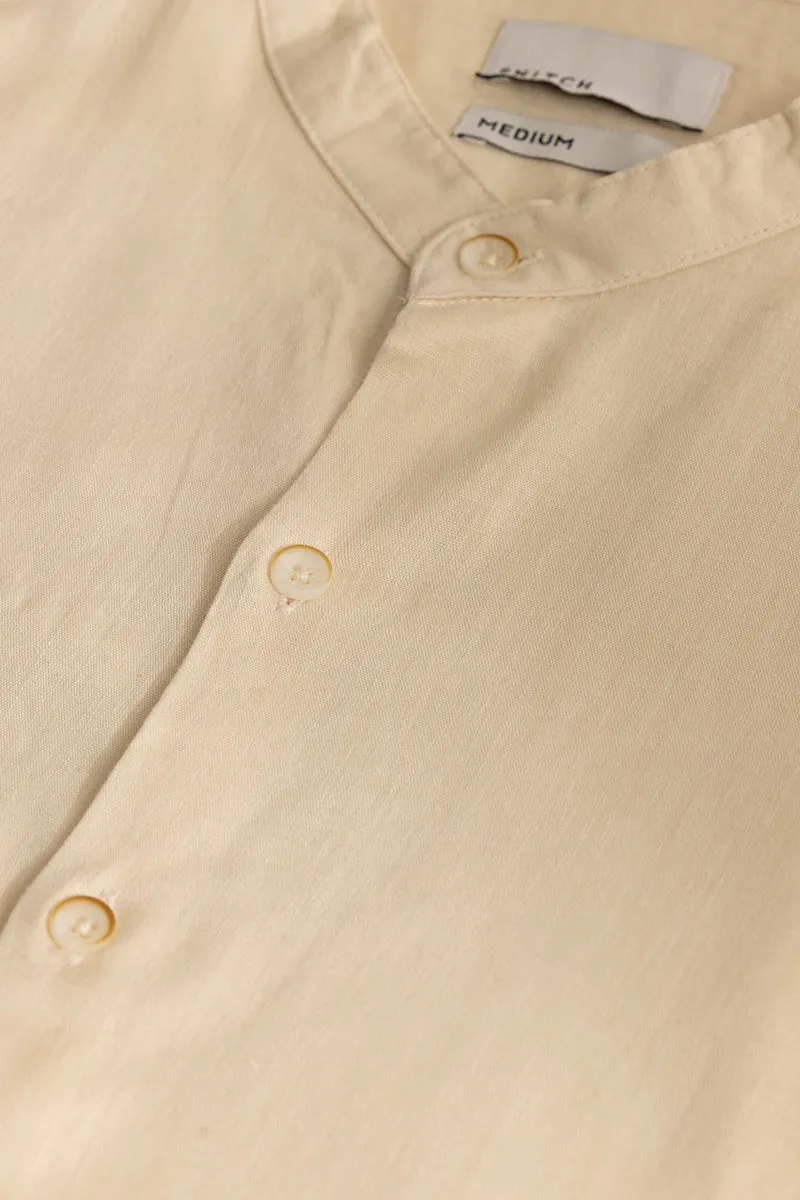 Classic Mandarin Cream Shirt