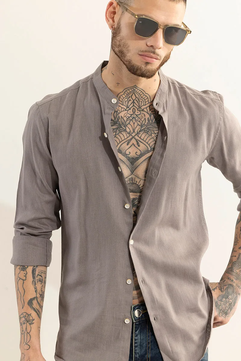 Classic Mandarin Grey Shirt