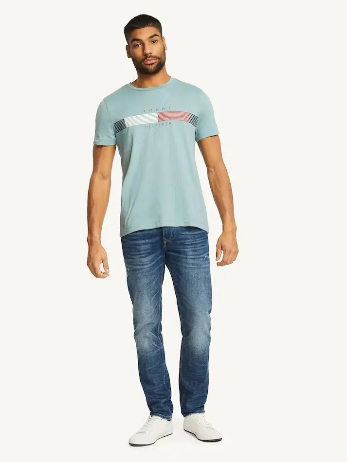 Corporate Chest Stripe Graphic Tee - Lofty Blue