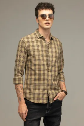 Crosshatch Beige Checks Shirt