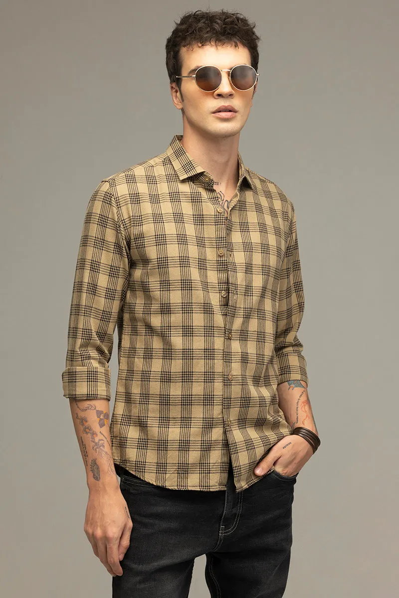 Crosshatch Beige Checks Shirt