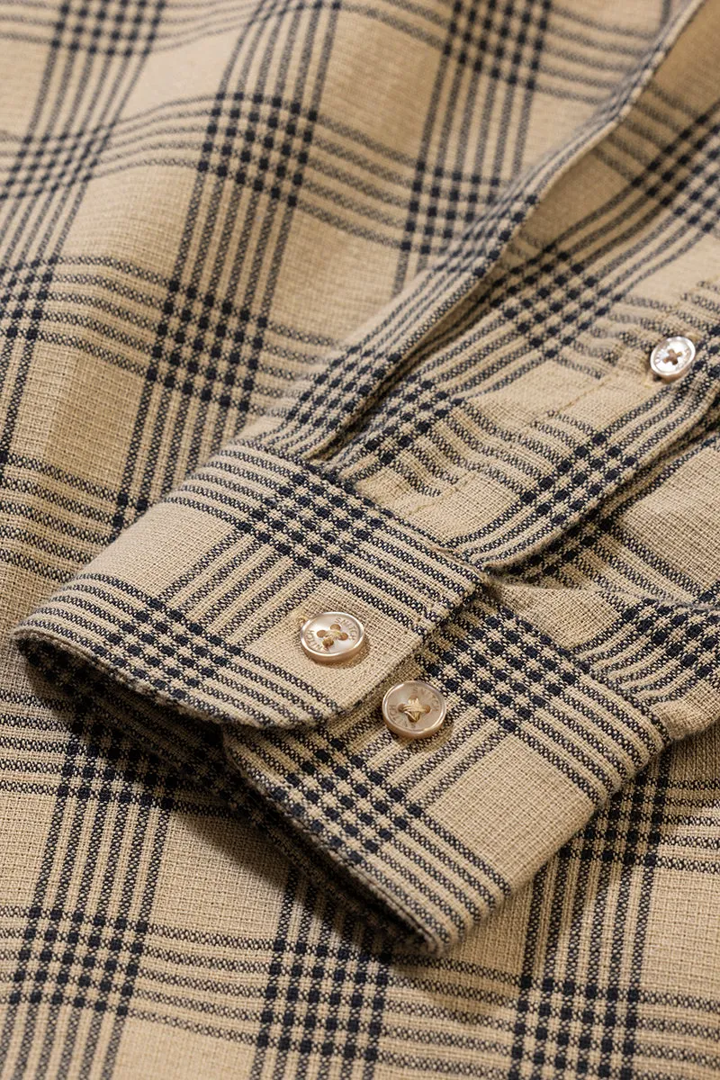 Crosshatch Beige Checks Shirt