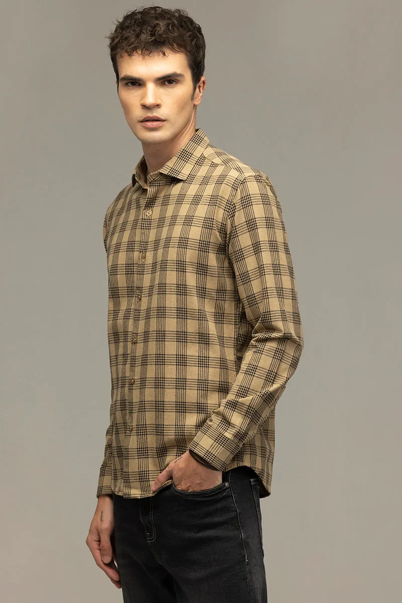 Crosshatch Beige Checks Shirt