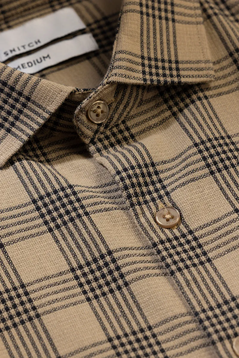 Crosshatch Beige Checks Shirt